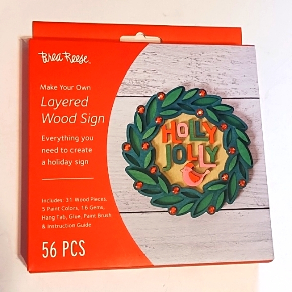 COPY - Nwt Brea Reese 56 PC Layered Wood Sign - Picture 1 of 9